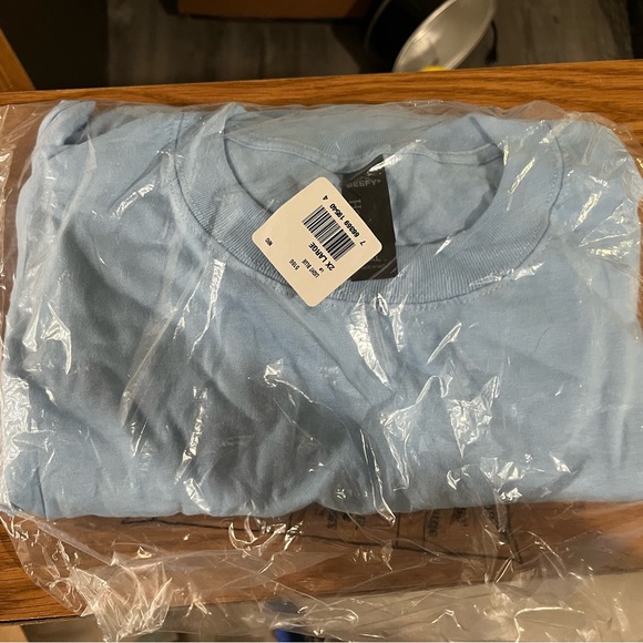 Hanes Beefy Unisex Long Sleeve Shirt-Light Blue - Picture 5 of 6